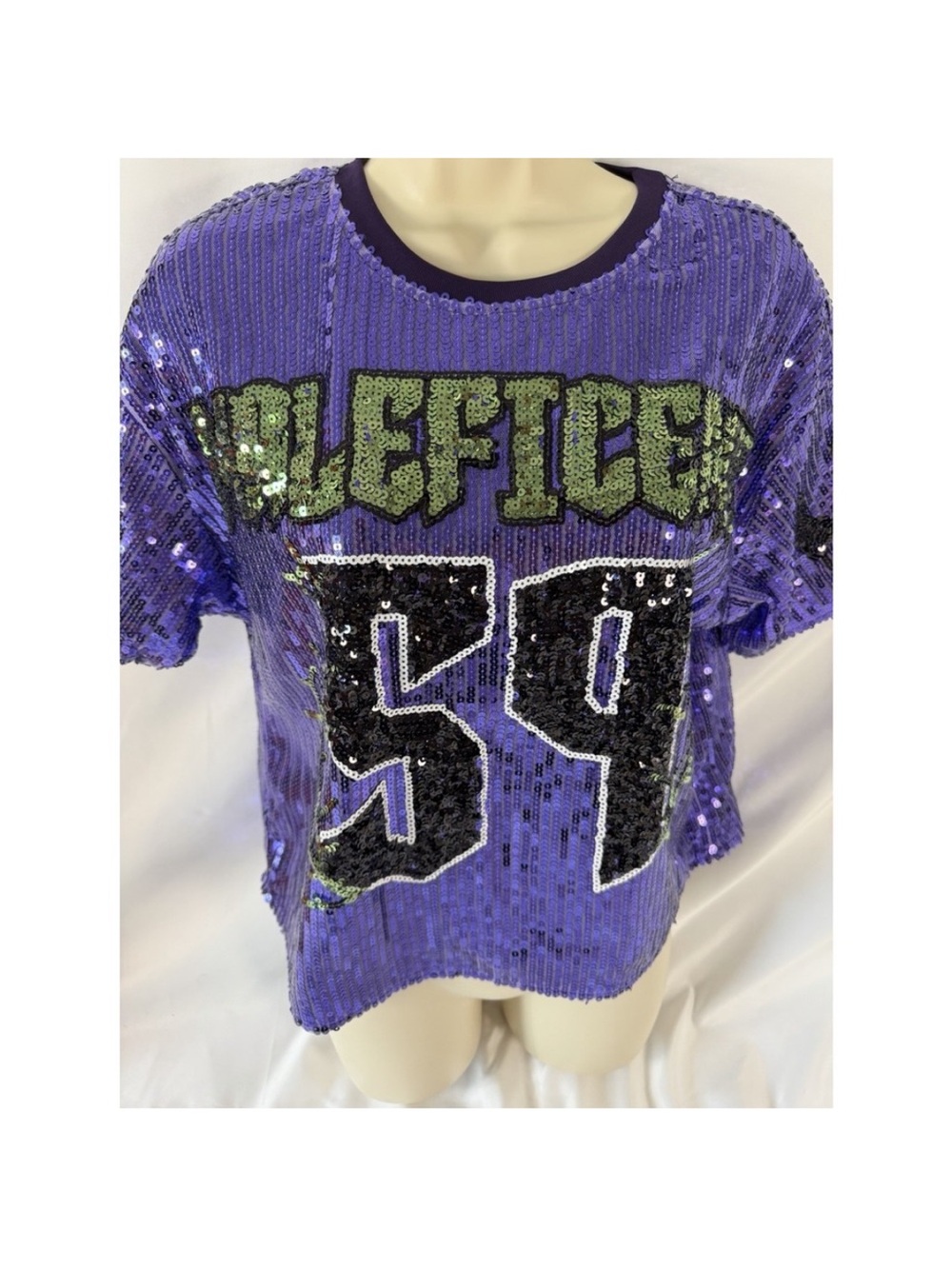 Her Universe Purple Sequin Short Sleeve Jersey with Black '59' Graphic - Picture 4 of 9